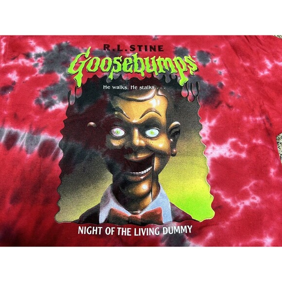 Goosebumps Shirt Red Tie Dye - Night of the Living Dummy - Size Large Slappy - Picture 2 of 6